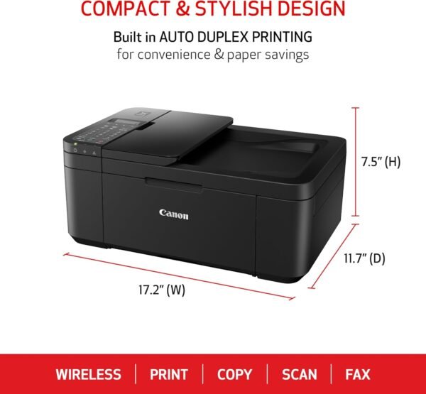 Canon PIXMA TR4720 All-in-One Wireless Printer, Home Use with Auto Document Feeder, Mobile Printing and Built-in Fax, Black - Image 2